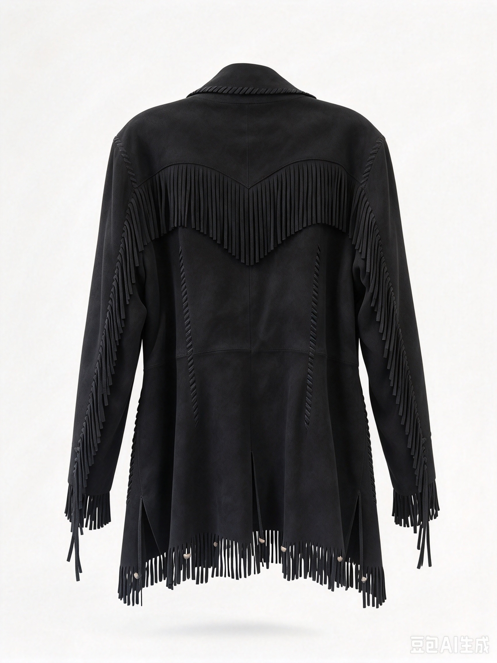 Nigel Preston Black Suede Fringe Tie-Front Jacket - Picture 2 of 10